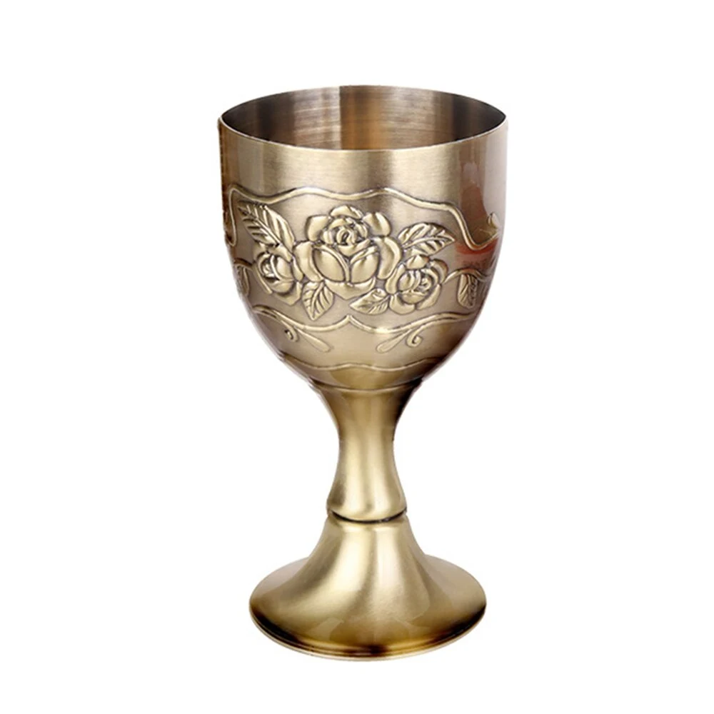 Title 3, European Style Old Wine Glass, Alloy Antique Wi...