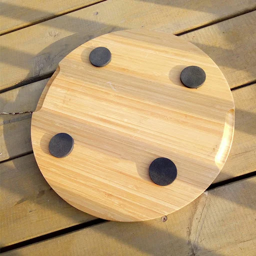 Title 2, Round Black Slate Insulated Tableware Flat Plat...