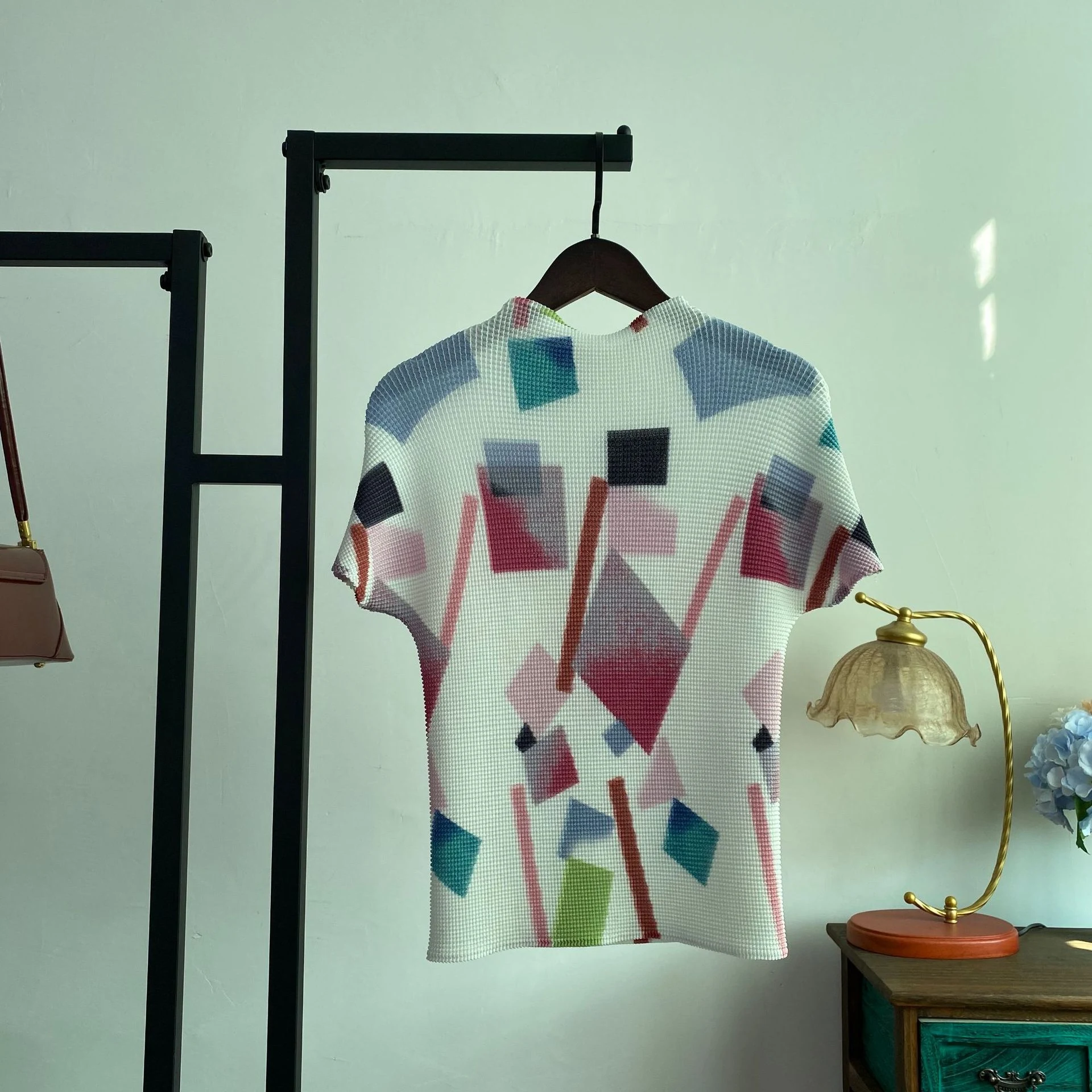 Niche Lichtgewicht Creatief printen Losvallend Casual Ronde hals Korte mouw — foto 10