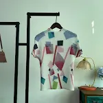 Niche Lichtgewicht Creatief printen Losvallend Casual Ronde hals Korte mouw — foto 10