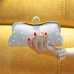 Diamond ring fashion clutch dinner bag. An elegant evening bag for women, perfect for dinners, parties and special occas — photo 2