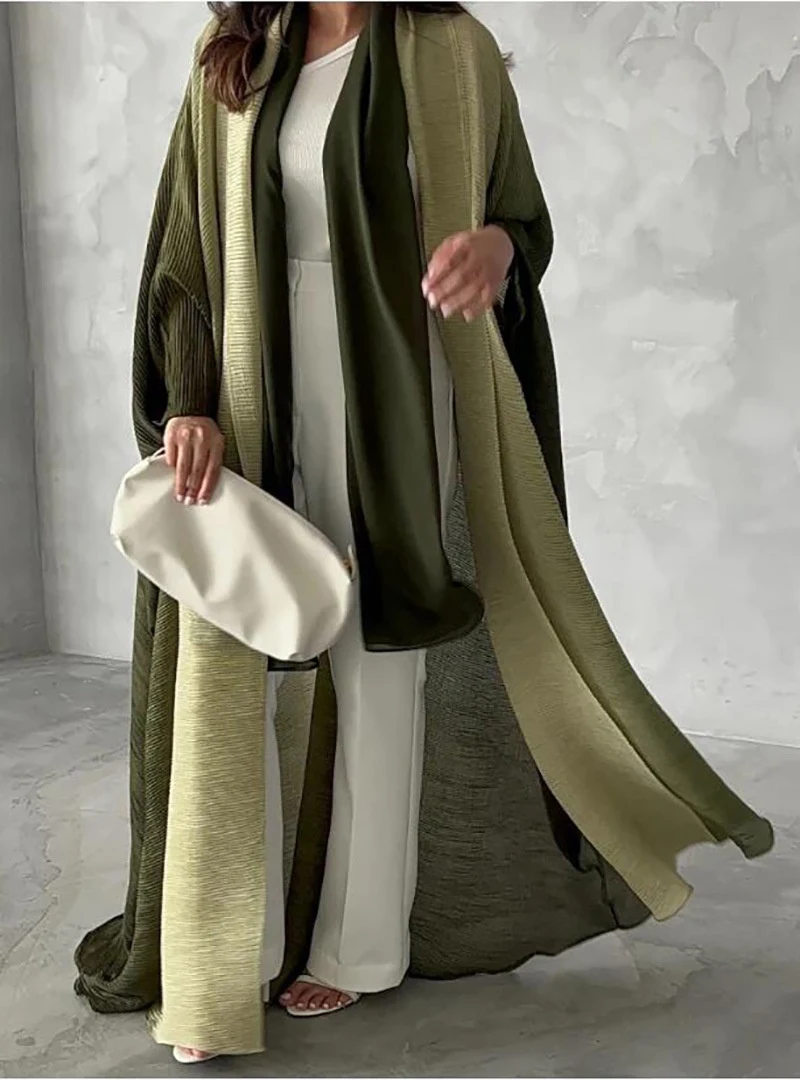 Women's Pleated Trench Coat Autumn New Gradient Color Loose Long coat offering a stylish and comfortable fit for the sea — photo 24