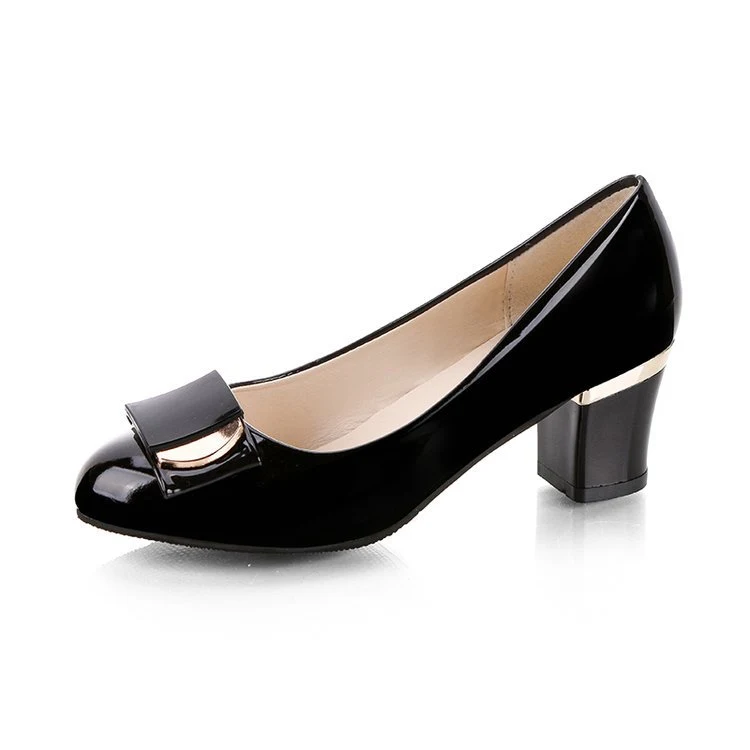 Title 5, Patent leather round toe chunky heels – Experie...