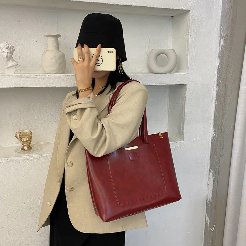 Bolsa Tote Net Red Selvagem ins Bolsa de Ombro Bolsa de Compras Ideal para compras e uso diário, espaçosa e com design moderno. — foto 5
