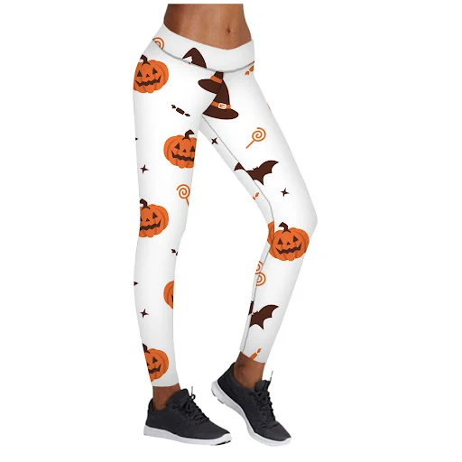 Title 3, Calças Legging Estampadas de Halloween Esportiv...