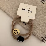 Spring Milk Coffee Color Cartoon Smiley Face Hair Band, Cute Girl Heart Little Flower, perfect for adding a touch of cha — photo 15