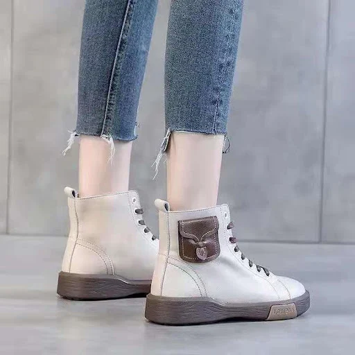 Title 3, Womens New Flat-Bottomed All-Match Boots with ...