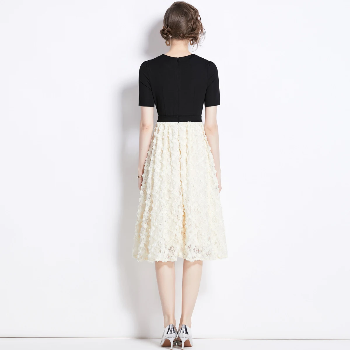 Title 6, Flower Rhinestone Large Swing Dress Female