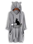Women's casual hooded printed cat sweatshirt, comfortable and stylish for everyday wear, perfect for a relaxed, easygoin — photo 3