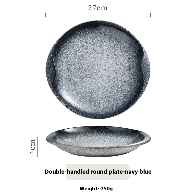 Title 3, Large Ceramic Binaural Western Food Plate for C...