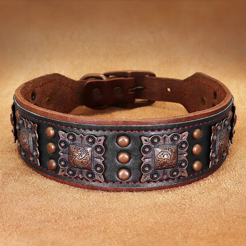 Title 2, Dog Bite-proof Rivet Collar for Medium and Larg...