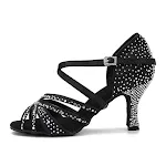 Zapatos de baile latinos negros para actuaciones profesionales, comodidad y agarre excepcionales, perfectos para bailarines. — foto 6