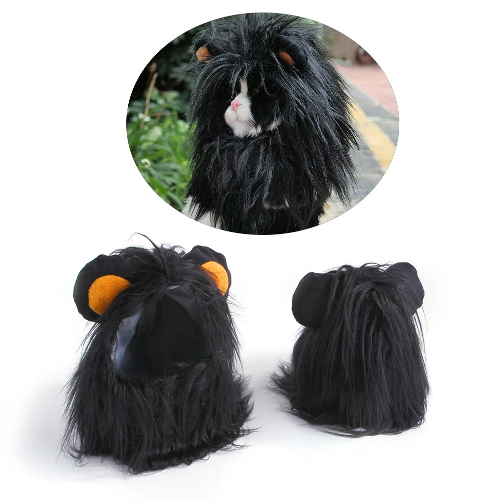 Title 3, Pet Cat Headgear Wig Hat, Funny Cat Dress Up, P...