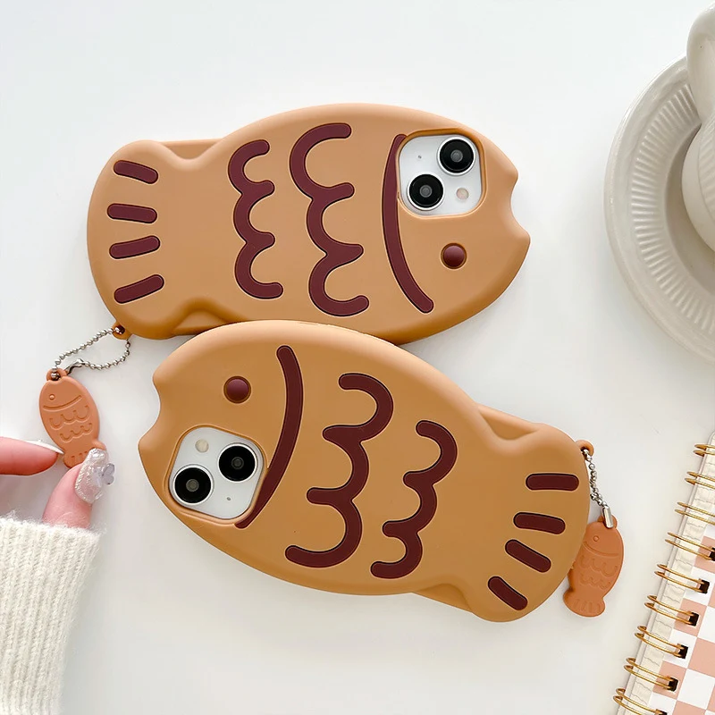 Title 1, Capa de Celular de Silicone Taiyaki 3D Fofa com...
