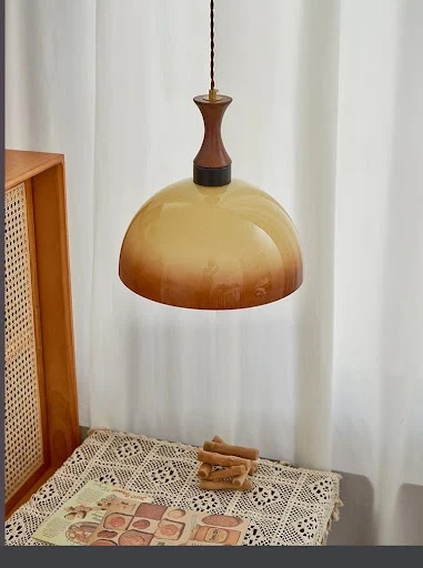 Title 1, Retro Glass Restaurant Pendant Light for Bedroo...