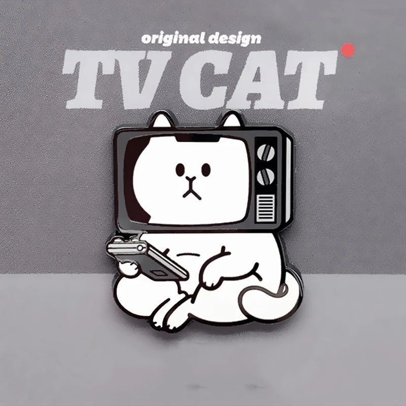 TV Cat Original Persönlichkeits-Anstecknadel Brosche Dein individueller Stil für Kleidung Accessoires, einzigartiges Design für jeden Anlass. — foto 2