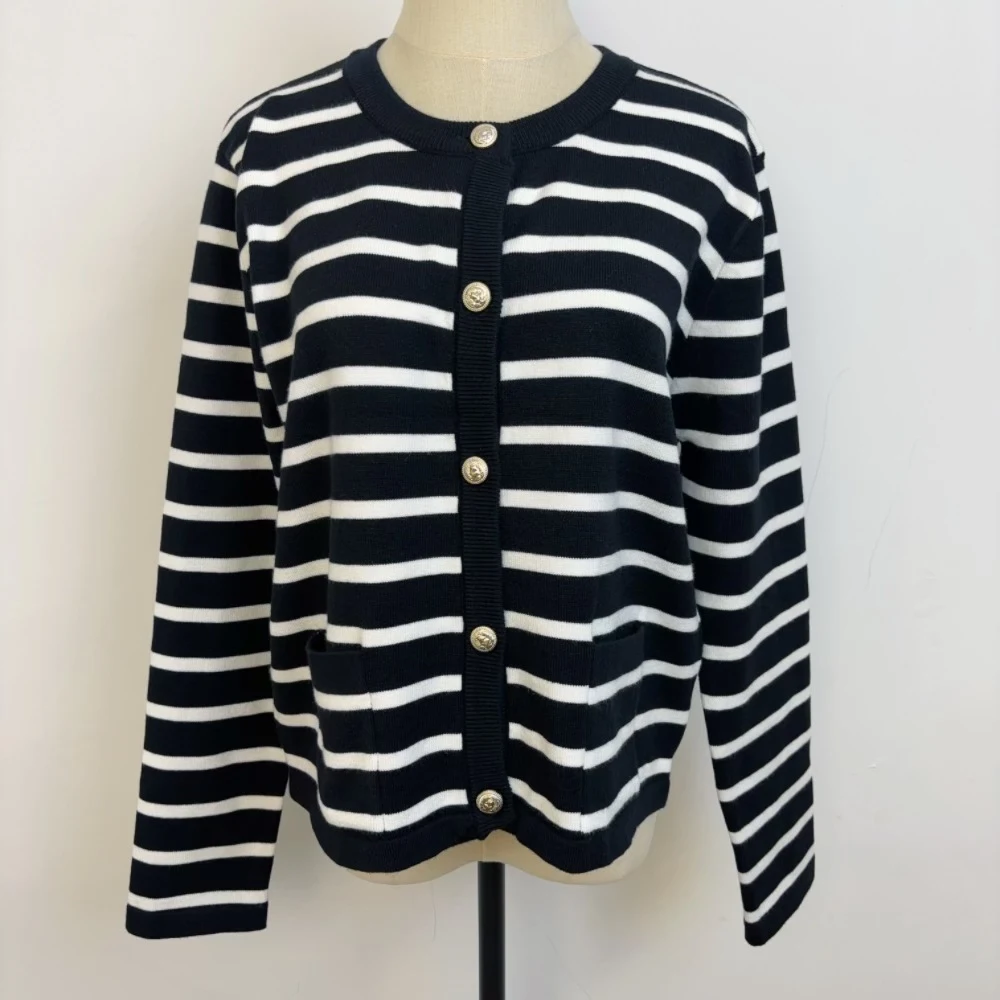 Title 20, Womens Fashion Personalized Striped Knitted Ja...