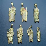Colar Pingente São Judas Cobre Zircônia Religioso Joias Acessórios Estilo Europeu Americano Para Fé e Proteção — foto 16