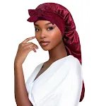 Bow Long Tail Nightcap High Elastic Women's Satin Toupee Long Ribbon Shower Cap — photo 16
