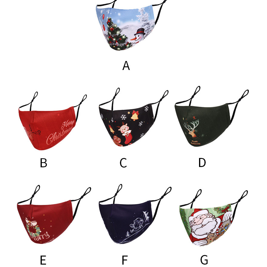 Máscara de Natal lavável e reutilizável com estampas festivas. Use com conforto e celebre as festas de forma sustentável! — foto 1