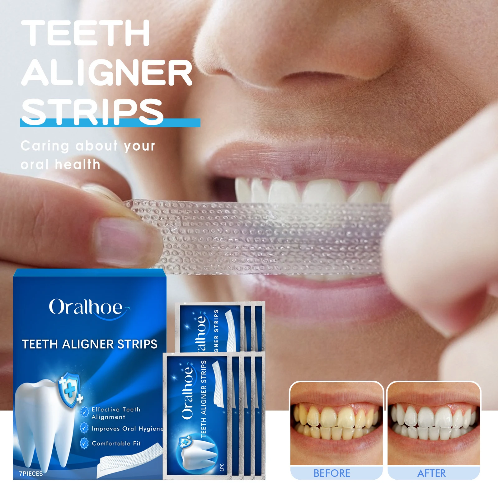 Teeth Beautiful Tooth Strips Cleaning Plaque Stain, Dazzling White for a brighter smile, whiter teeth, and a more confid — photo 6