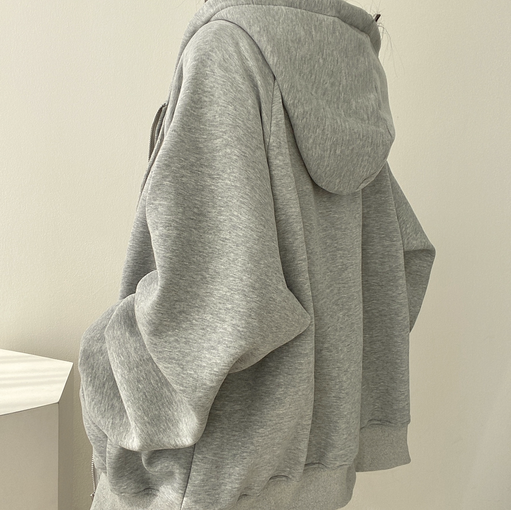 Fleece Thickened Solid Color Hooded Sweater with Zipper. Warm and comfortable, perfect for everyday wear and provides ex — photo 8