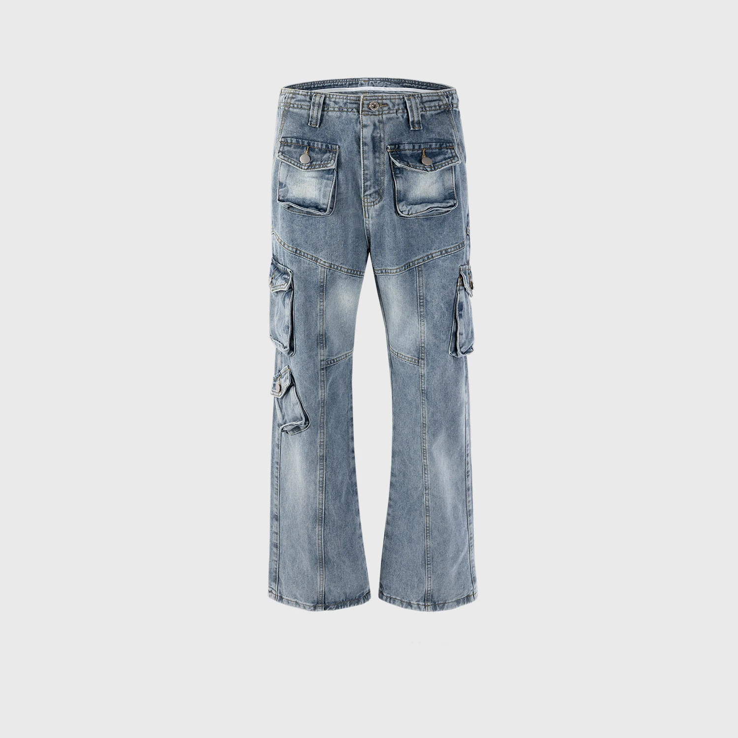 Men's and Women's Micro-pull Multi-pocket Heavy Jeans. Durable, comfortable, and functional jeans perfect for work, outd — photo 3