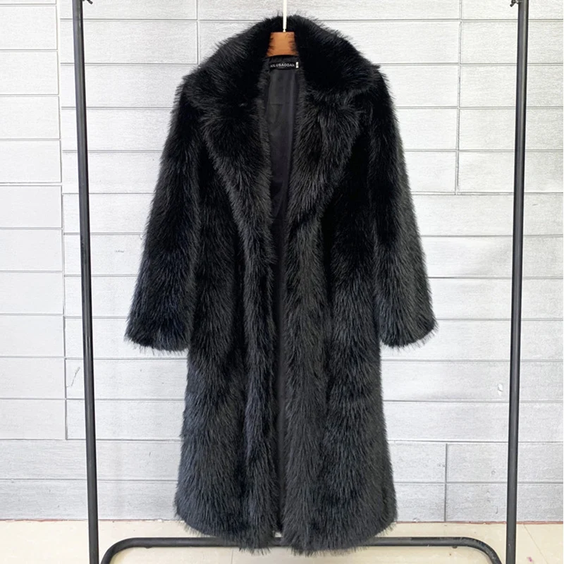 Autumn and Winter Women's Suit Collar Coat with Artificial Environmental Fur, a warm and stylish choice for the season. — photo 4