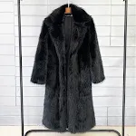 Autumn and Winter Women's Suit Collar Coat with Artificial Environmental Fur, a warm and stylish choice for the season. — photo 4