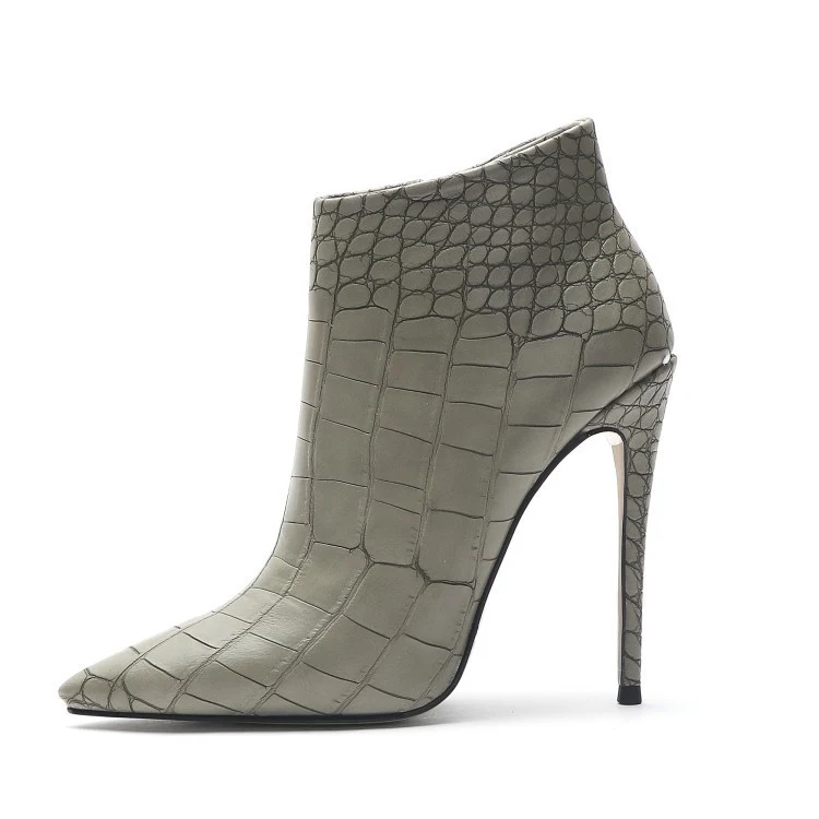 Title 16, Botas nude de moda com padrão retro de pedra, f...