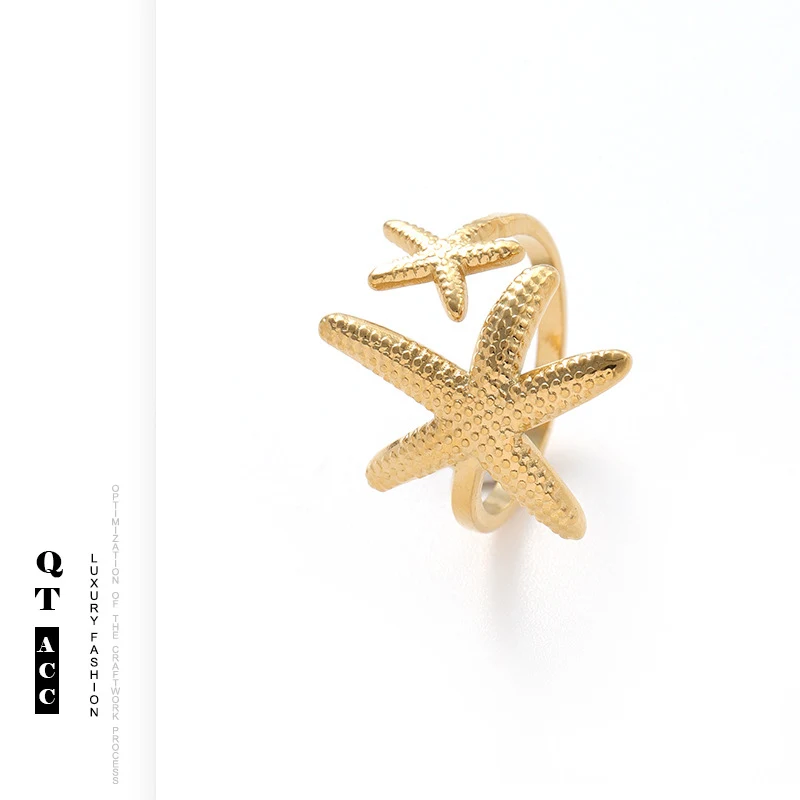 Anel Retro Europeu Americano de Aço Inoxidável com Gemas, Luxo Leve, Estilo Ins Avançado, Ouro 18K, Não Desbota. Jóia Elegante e Moderna. — foto 3