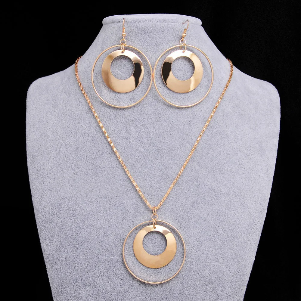 Conjunto criativo de brincos redondos e colar, elegância versátil para qualquer ocasião, design único e moderno, um presente ideal para ela. — foto 5