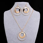 Conjunto criativo de brincos redondos e colar, elegância versátil para qualquer ocasião, design único e moderno, um presente ideal para ela. — foto 5
