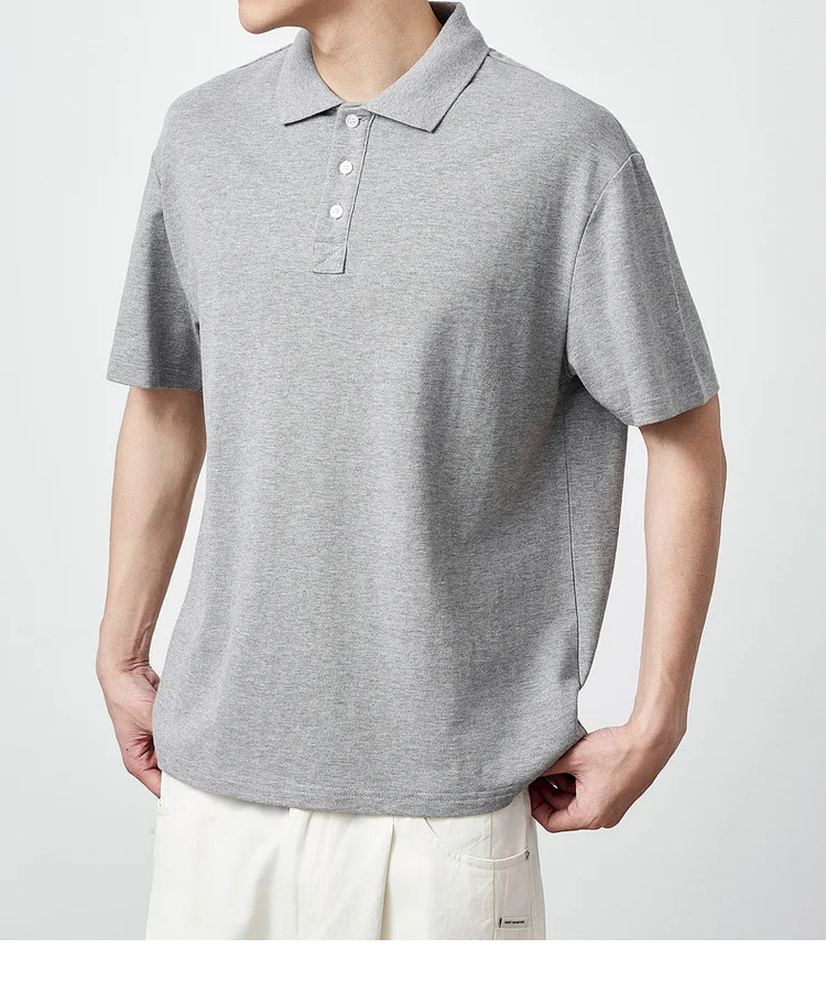Title 6, 240g Pearl Cotton poloshirt met korte mouwen, e...