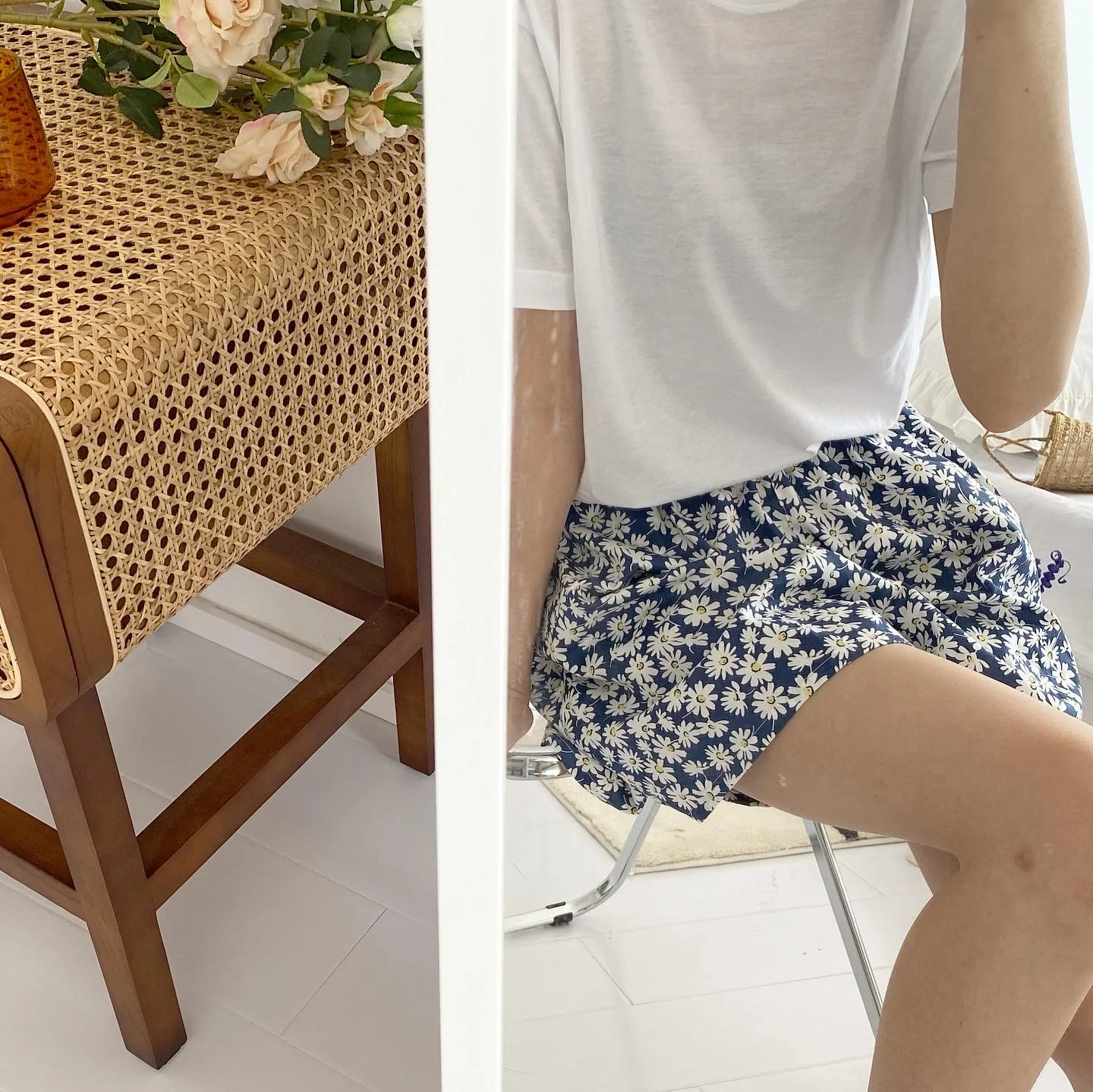 Home Shorts pyjamabroek met kleine madeliefjes bloemenprint, ideaal voor comfortabel relaxen thuis, zacht en perfect voor een goede nachtrust. — foto 3