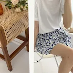 Home Shorts pyjamabroek met kleine madeliefjes bloemenprint, ideaal voor comfortabel relaxen thuis, zacht en perfect voor een goede nachtrust. — foto 3