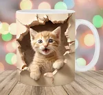 Cat Hollow Wall Ceramic Coffee Mug for hot beverages. Enjoy your coffee in style with this unique and durable ceramic mu — photo 9