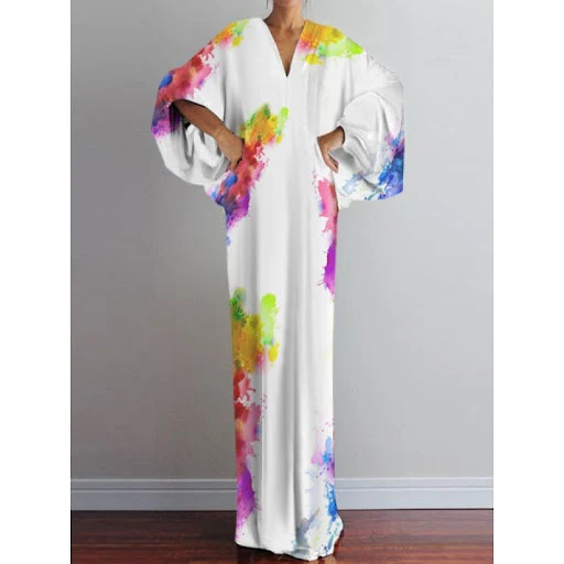 Title 6, Womens V-neck Medium Sleeve Printed Dress. Com...