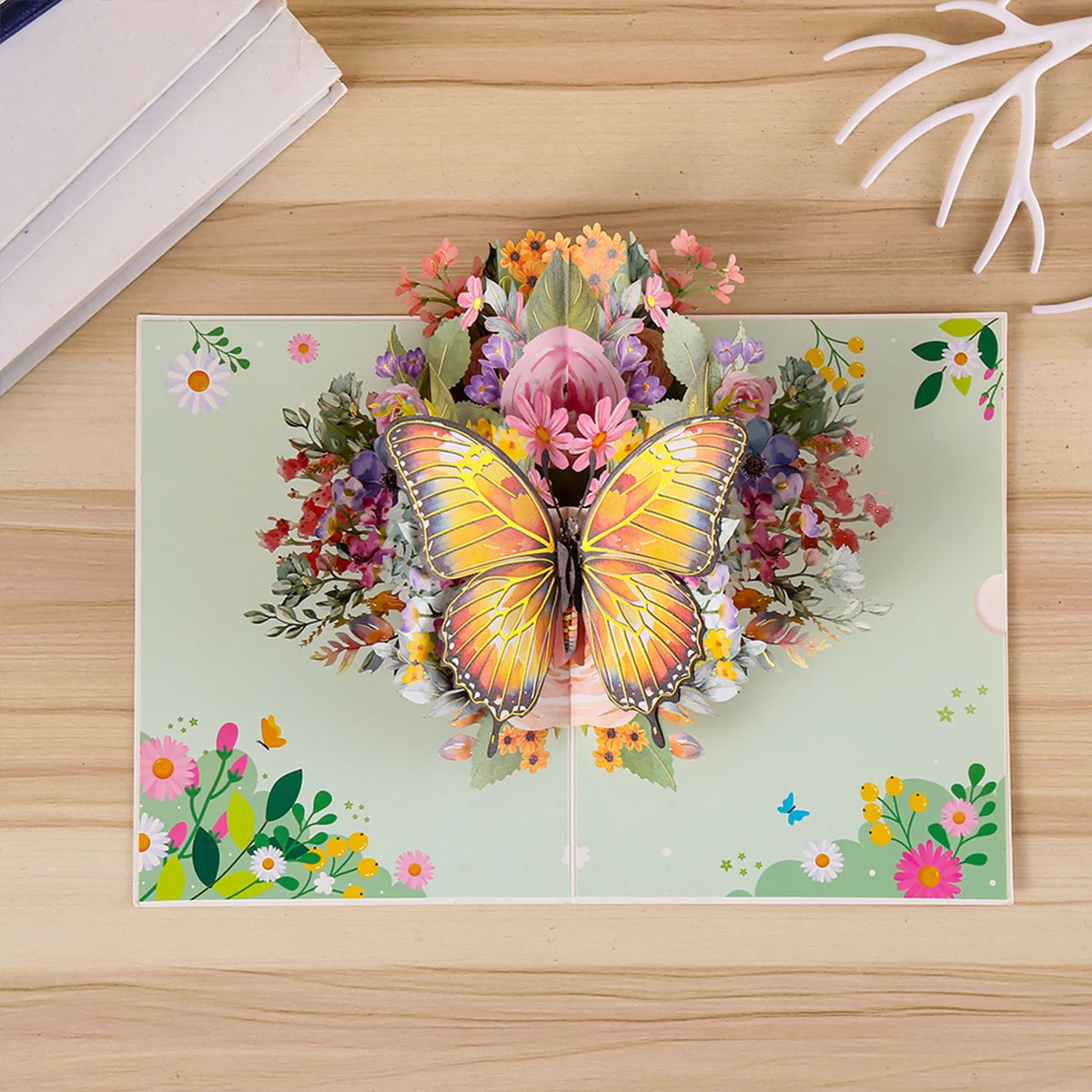 Title 3, Creative 3D Greeting Cards Folding Pansy Stereo...