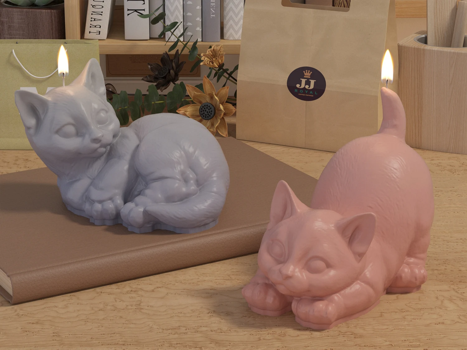 Title 2, Pinch Mold Three-dimensional Animal Kitten Plas...