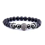 Pulsera elástica de la corona de obsidiana esmerilado — foto 2