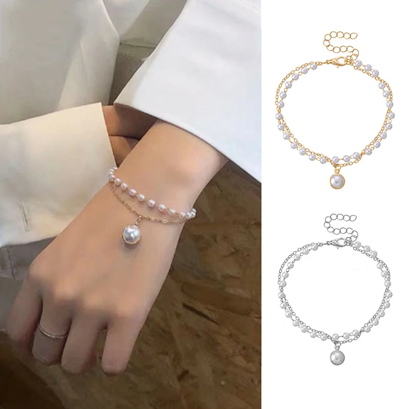 Colar Simples de Pérolas Dupla Camada com Design de Nicho e Personalidade Única. Adicione um toque especial ao seu visual com este colar elegante. — foto 4