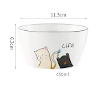 Tigela de cerâmica North Cat para uso doméstico, ideal para macarrão. Design fofo e prático, perfeita para suas refeições diárias. — foto 2