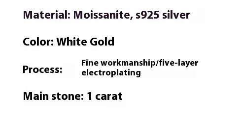 Title 1, Pulseira Moissanite 1 Quilate Prata S925 Redond...