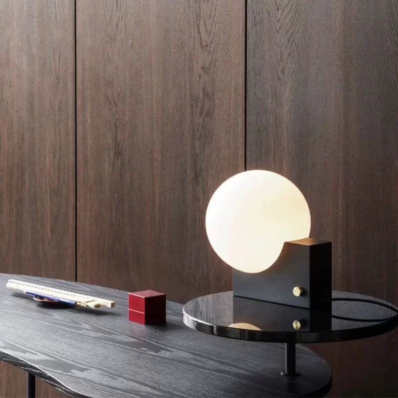Title 2, Nordic Milky White Moon Decorative Table Lamp D...