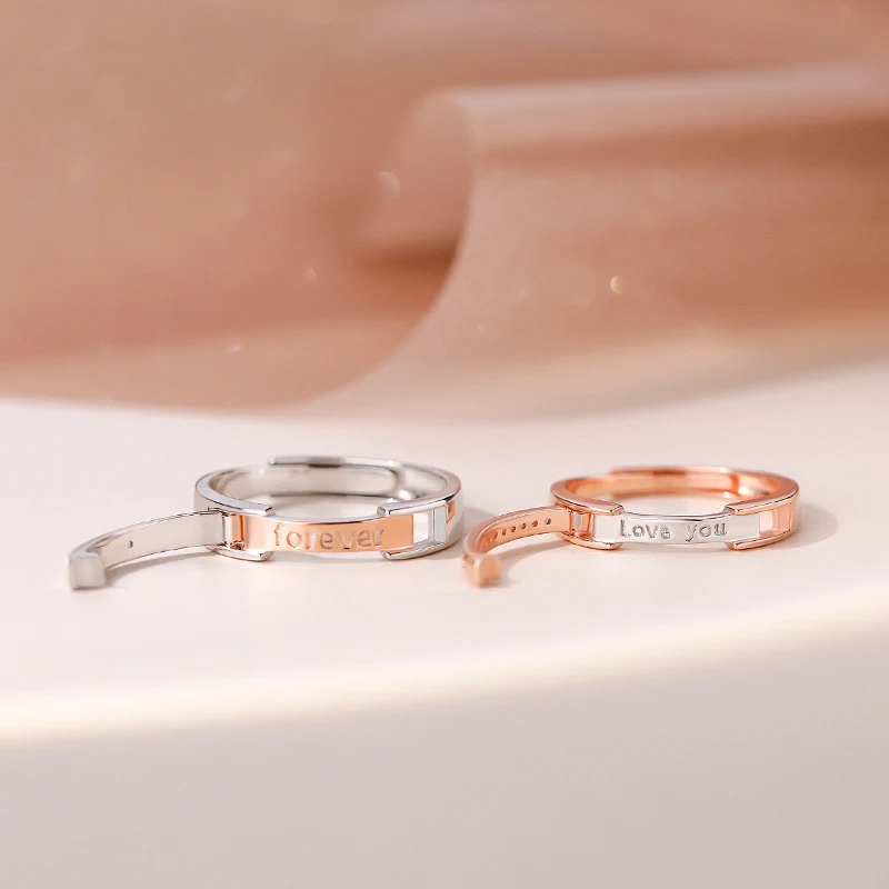 Anel de diamante flip-top fashion e criativo para homens e mulheres. Joia elegante, ideal para expressar seu estilo único. — foto 6