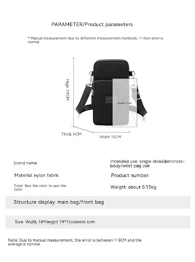 Title 14, Bolsa feminina crossbody Oxford, com suporte pa...