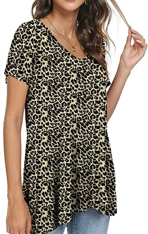 Title 11, Camiseta Feminina de Verão Casual Decote em V M...