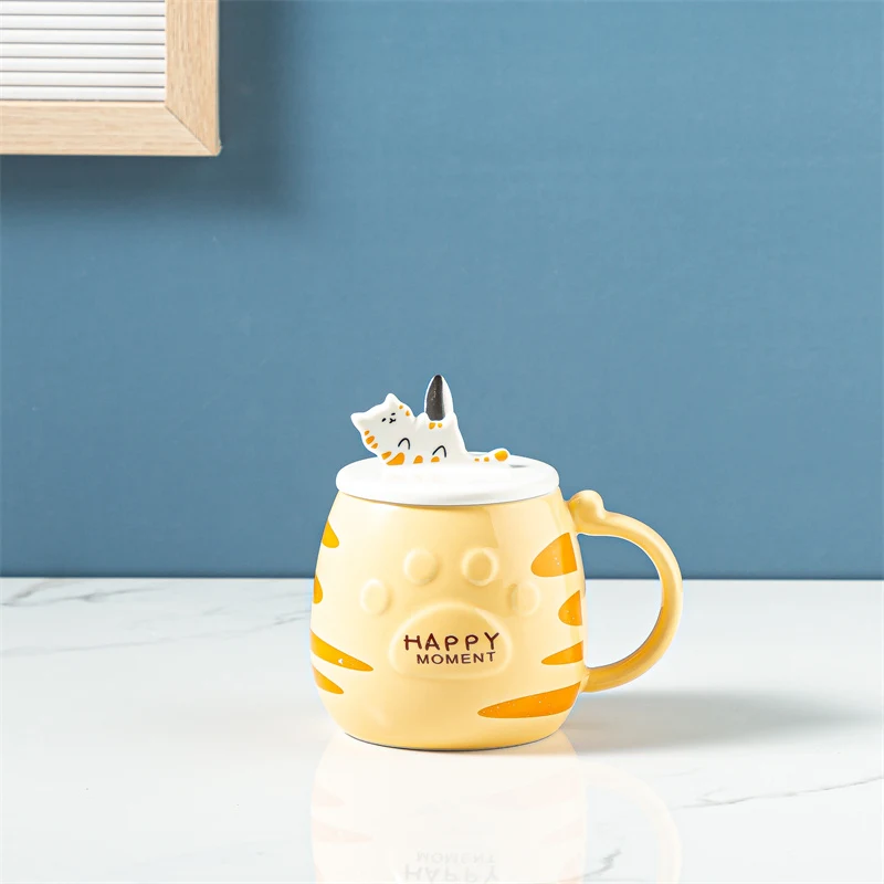 Ceramic Cat Mug With Lid and Spoon, a Cute Office Coffee Mug, perfect for enjoying your favorite hot beverages, a deligh — photo 4