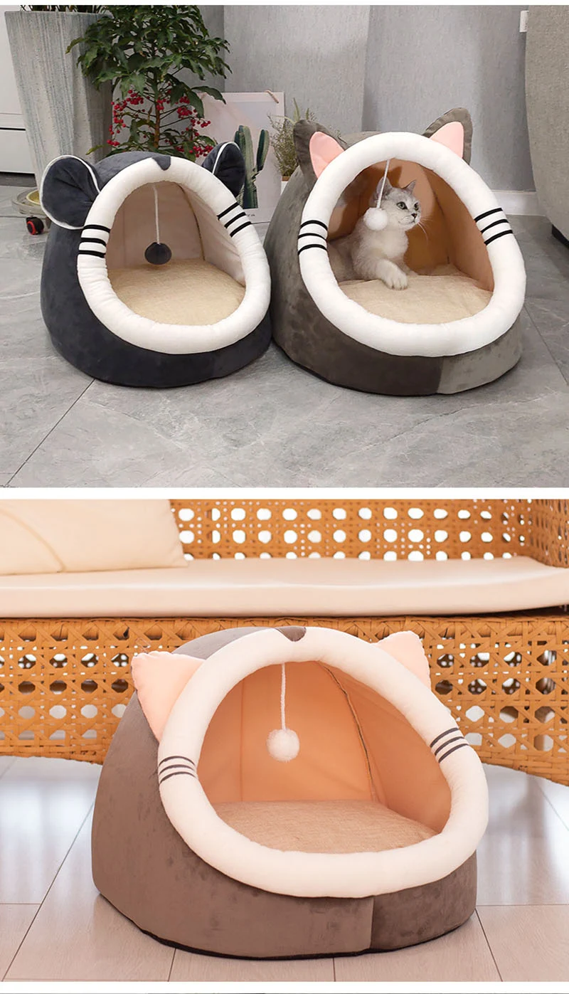 Title 3, winter Warm cat nest Pet Basket Cozy Kitten Lou...